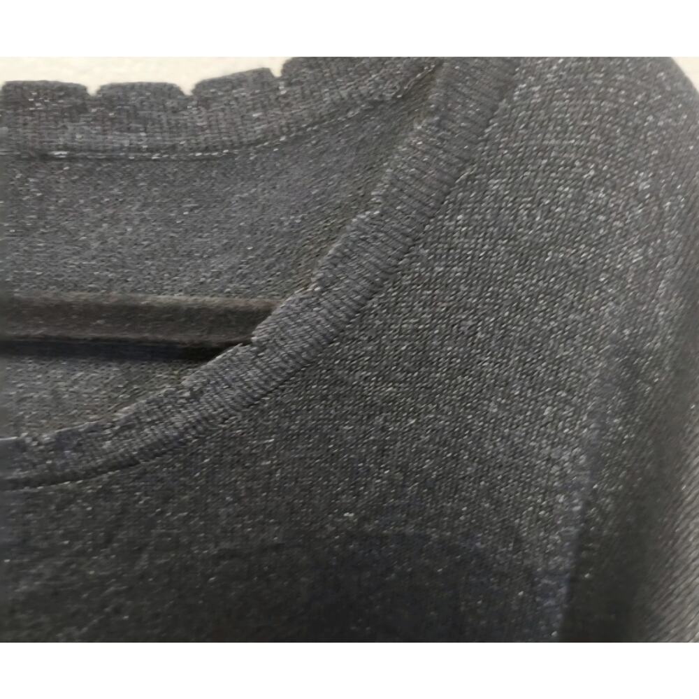 NWT Soft Surroundings Sz Small Black Short Sleeve T Scalloped Edges Soft Stretch - Picture 4 of 4